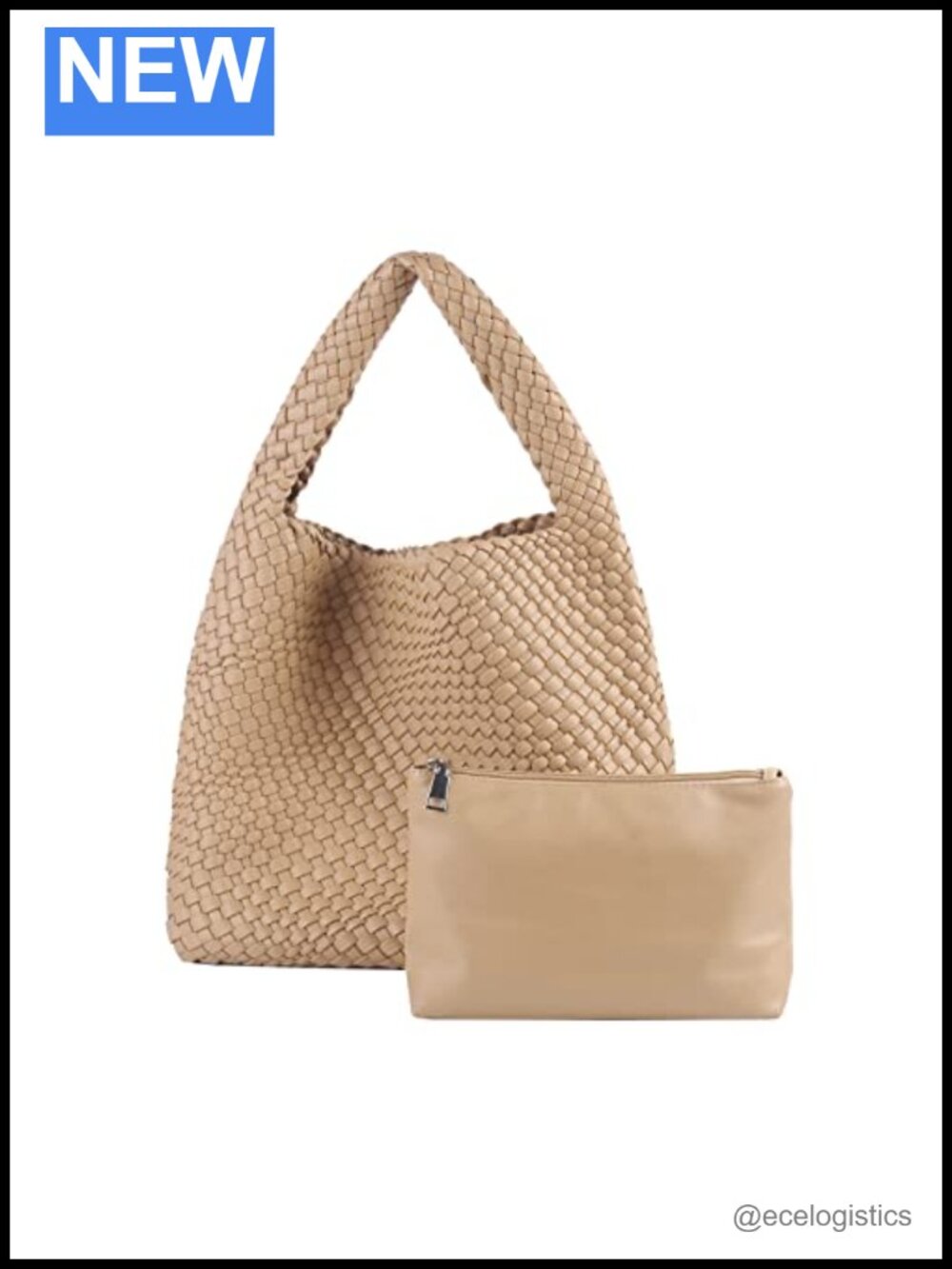 Handwoven Vegan Leather Hobo Tote Bag for Women Shoulder Handbag Large